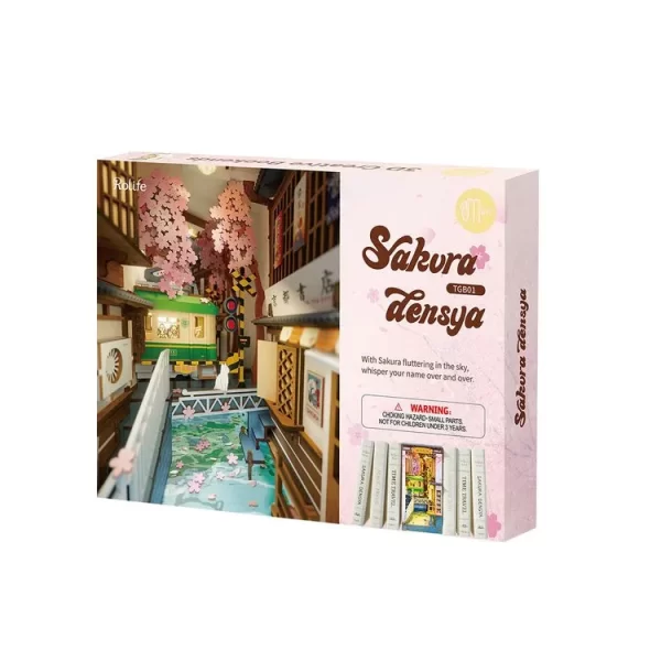 3D пъзел Robotime - Sakura Densya, 340 части, Booknook - Image 6