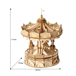 Дървен 3D пъзел Robotime - Въртележка (TG404), 174 части - Image 3