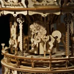 Дървен 3D пъзел Robotime - Романтична въртележка, 336 части - Image 8