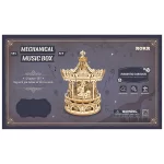 Дървен 3D пъзел Robotime - Романтична въртележка, 336 части - Image 2