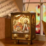 Дървен 3D пъзел Robotime  - Музикална кутия - Карнавал по залез,174 части - Image 8