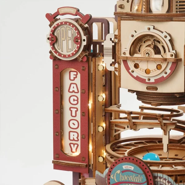Дървен 3D пъзел Robotime - Лабиринт за топчета - Шоколадова фабрика, 420 части - Image 5