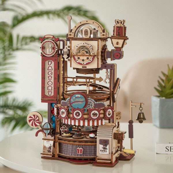 Дървен 3D пъзел Robotime - Лабиринт за топчета - Шоколадова фабрика, 420 части - Image 3