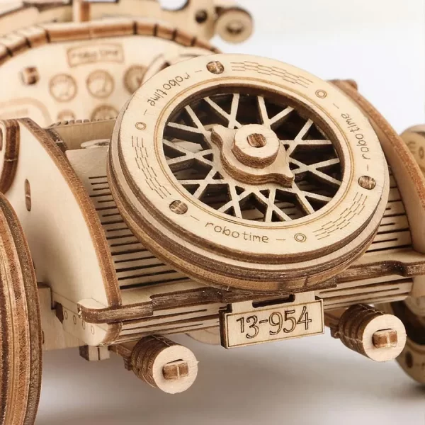 Дървен 3D пъзел Robotime - Състезателен автомобил, 220 части - Image 5