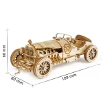Дървен 3D пъзел Robotime - Състезателен автомобил, 220 части - Image 6