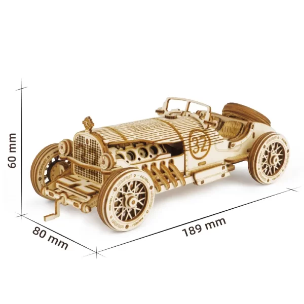 Дървен 3D пъзел Robotime - Състезателен автомобил, 220 части - Image 6