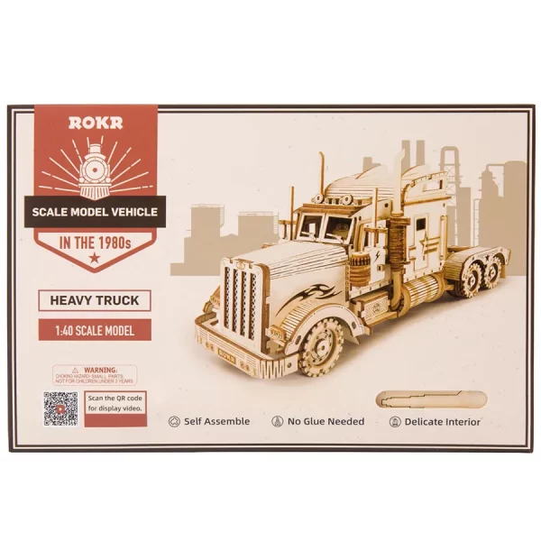 Дървен 3D пъзел Robotime - Камион, 286 части - Image 4