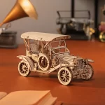 Дървен 3D пъзел Robotime - Винтидж автомобил, 298 части - Image 5