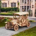 Дървен 3D пъзел Robotime - Винтидж автомобил, 298 части - Image 2