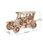 Дървен 3D пъзел Robotime - Винтидж автомобил, 298 части - Image 3