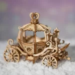 "Дървен 3D пъзел Robotime - Карета, 182 части"