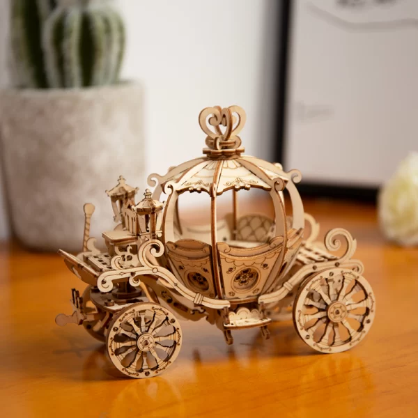 Дървен 3D пъзел Robotime - Карета, 182 части - Image 3