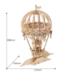 Дървен 3D пъзел Robotime - Балон с горещ въздух, 140 части - Image 2