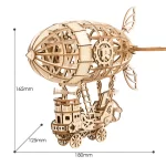 Дървен 3D пъзел Robotime - Дирижабъл, 176 части - Image 4