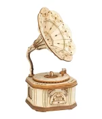 Дървен 3D пъзел Robotime - Грамофон, 122 части - Image 7
