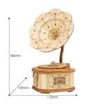Дървен 3D пъзел Robotime - Грамофон, 122 части - Image 4