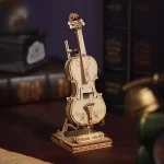 "Дървен 3D пъзел Robotime – Виончело, 58 части"