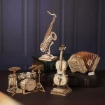Дървен 3D пъзел Robotime – Виончело, 58 части - Image 5