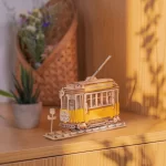 Дървен 3D пъзел Robotime - Трамвай