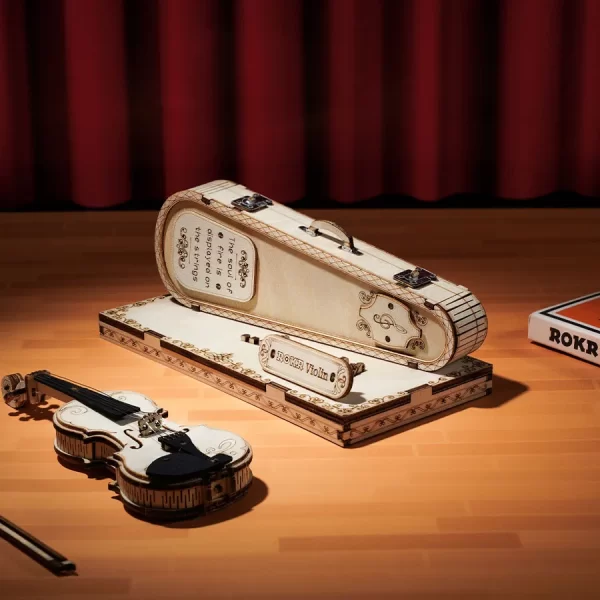 Дървен 3D пъзел Robotime - Цигулка - Image 4