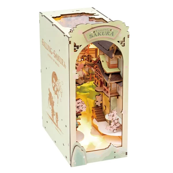 3D пъзел Robotime - Falling Sakura, 240 части, Booknook - Image 3