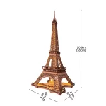 Дървен 3D пъзел Robotime - Айфеловата кула нощем, 164 части - Image 7