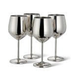 Метални чаши за вино Oak&Steel - 4 бр, сребристи - Image 2