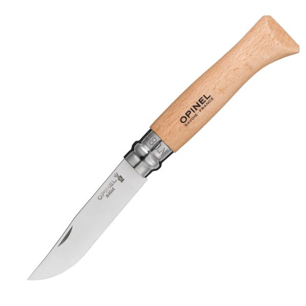 Сгъваем нож Opinel - Inox №8, острие 8,5 см + кожен калъф - Image 2