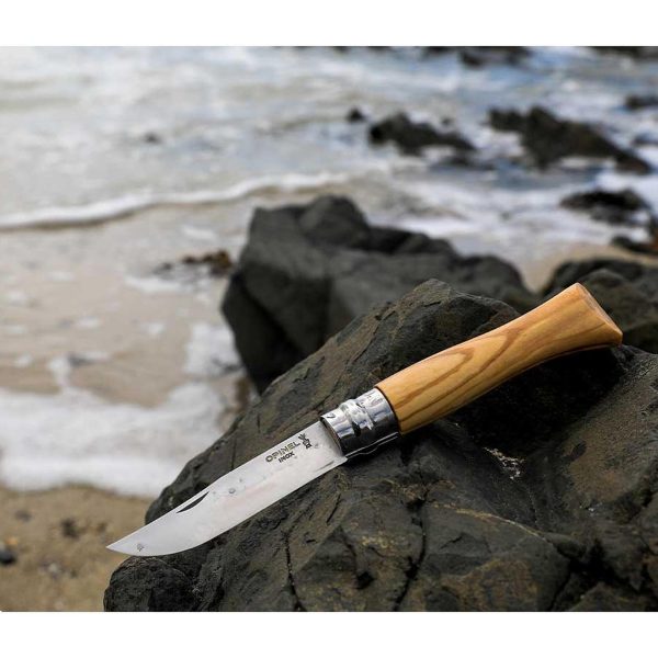 Сгъваем нож Opinel - Olive №8, острие 8,5 см, дръжка маслина - Image 3