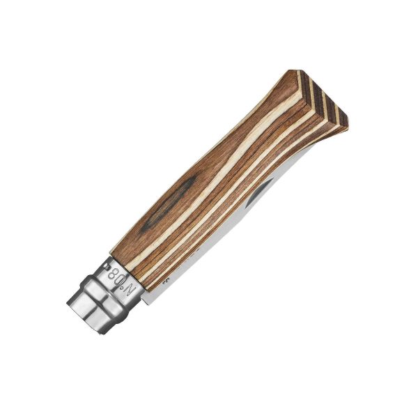 Сгъваем нож Opinel - Ламинирана кафява бреза №8, острие 8,5 см - Image 3