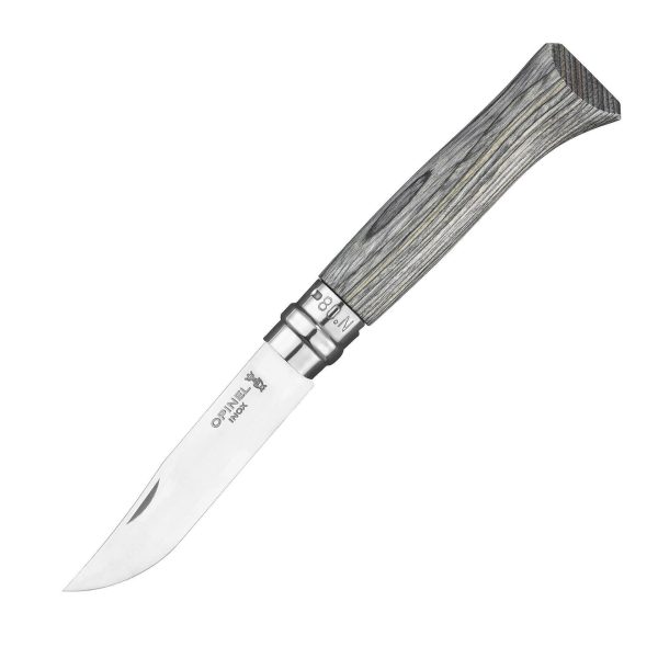 Сгъваем нож Opinel - Ламинирана сива бреза №8, острие 8,5 см - Image 2