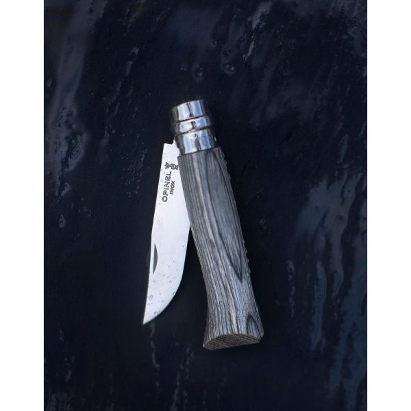 Сгъваем нож Opinel - Ламинирана сива бреза №8, острие 8,5 см - Image 1