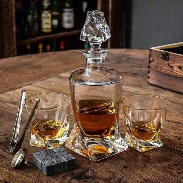 Декантер Mikamax - Twisted decanter set + базалтови охладители и дървена кутия - Image 3