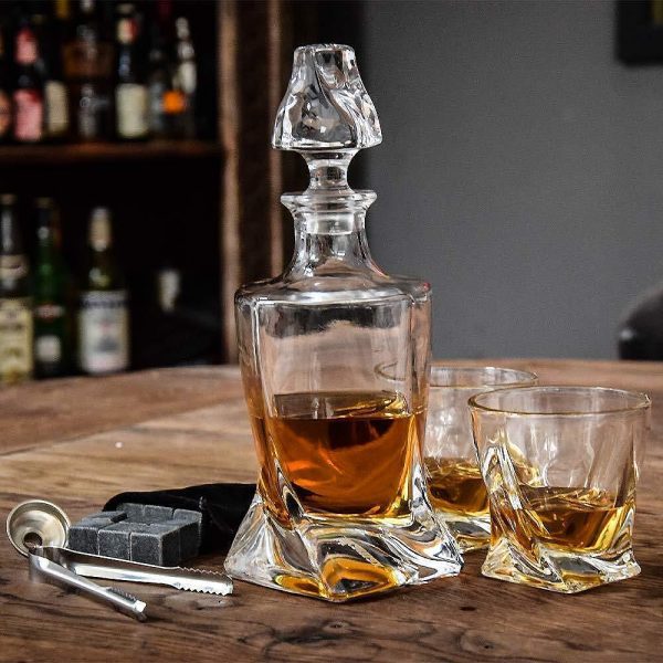 Декантер Mikamax - Twisted decanter set + базалтови охладители и дървена кутия - Image 2