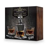 Декантер Mikamax - Twisted decanter set + базалтови охладители и дървена кутия