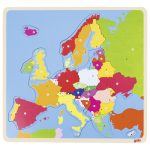 Детски дървен пъзел Goki - Европа, 35 части