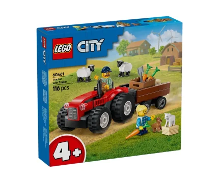 "Конструктор LEGO® City 60461 - Фермерски трактор с ремарке и овца"