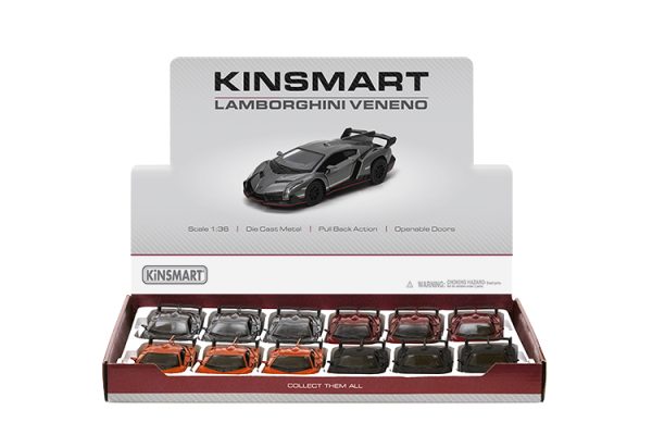 Метална количка Kinsmart - Lamborghini Veneno, мащаб 1:34 - Image 3