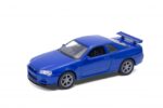 Метална количка Welly - Nissan Skyline GT-R (R34), мащаб 1:34