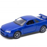 Метална количка Welly - Nissan Skyline GT-R (R34), мащаб 1:34
