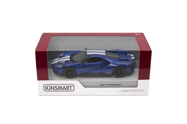 Метална количка Kinsmart - 2017 Ford GT(Go Faster Stripes), мащаб 1:34 - Image 1