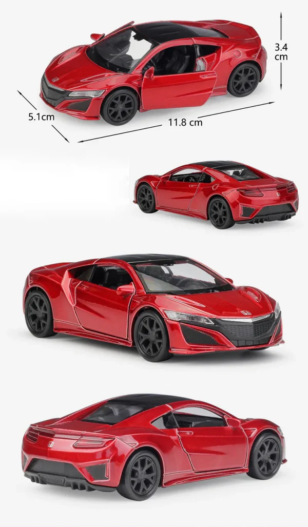Метална количка Welly - 2017 Honda NSX 1:34 - Image 2