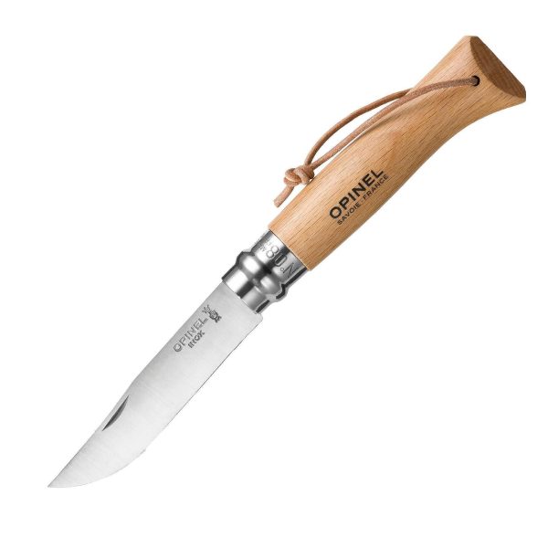 Сгъваем нож Opinel - Inox, с кожена връзка, острие 8,5 см - Image 1