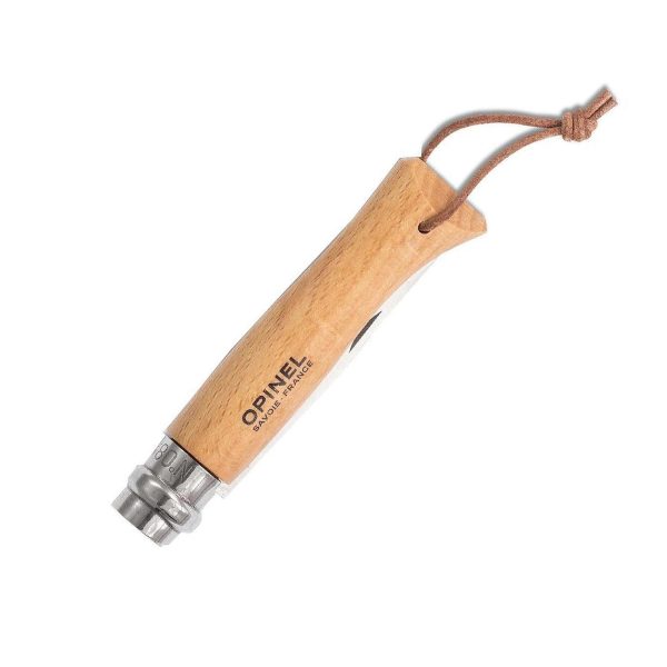 Сгъваем нож Opinel - Inox, с кожена връзка, острие 8,5 см - Image 2