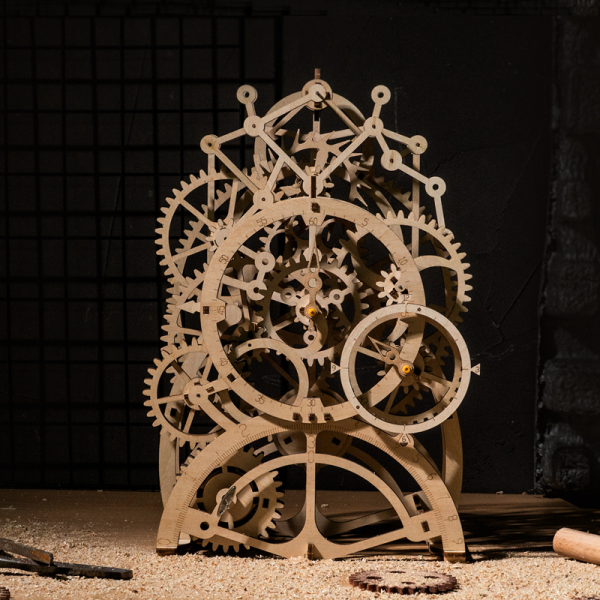 Дървен 3D пъзел Robotime - Часовник с махало, 166 части - Image 10
