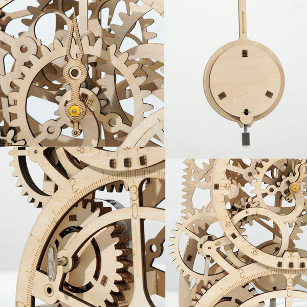 Дървен 3D пъзел Robotime - Часовник с махало, 166 части - Image 12