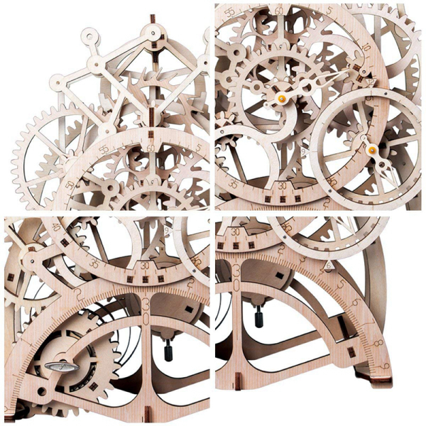 Дървен 3D пъзел Robotime - Часовник с махало, 166 части - Image 13