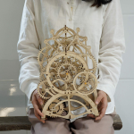Дървен 3D пъзел Robotime - Часовник с махало, 166 части - Image 4