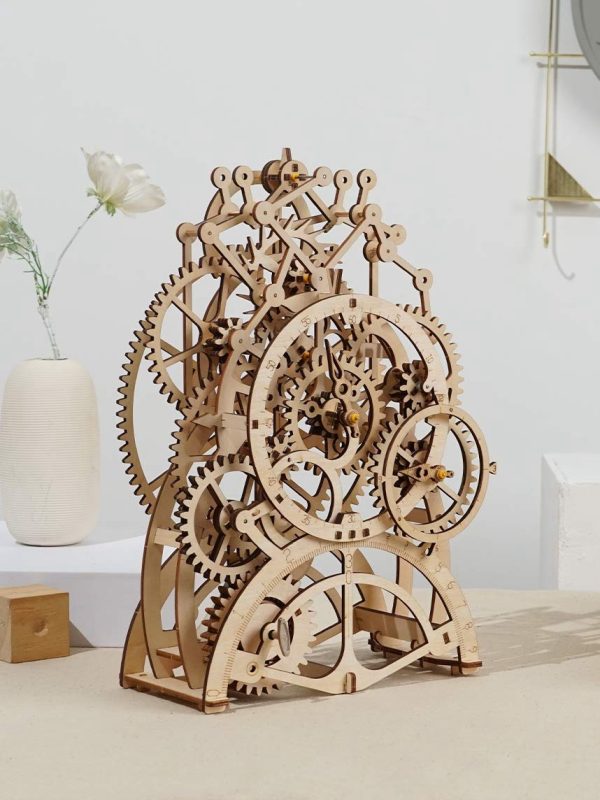 Дървен 3D пъзел Robotime - Часовник с махало, 166 части - Image 5