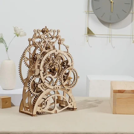 "Дървен 3D пъзел Robotime - Часовник с махало, 166 части"